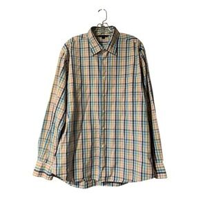 Boden Shirt Men's Size XL‎ Striped Button Down Long Sleeve Shirt Brown Blue Pink